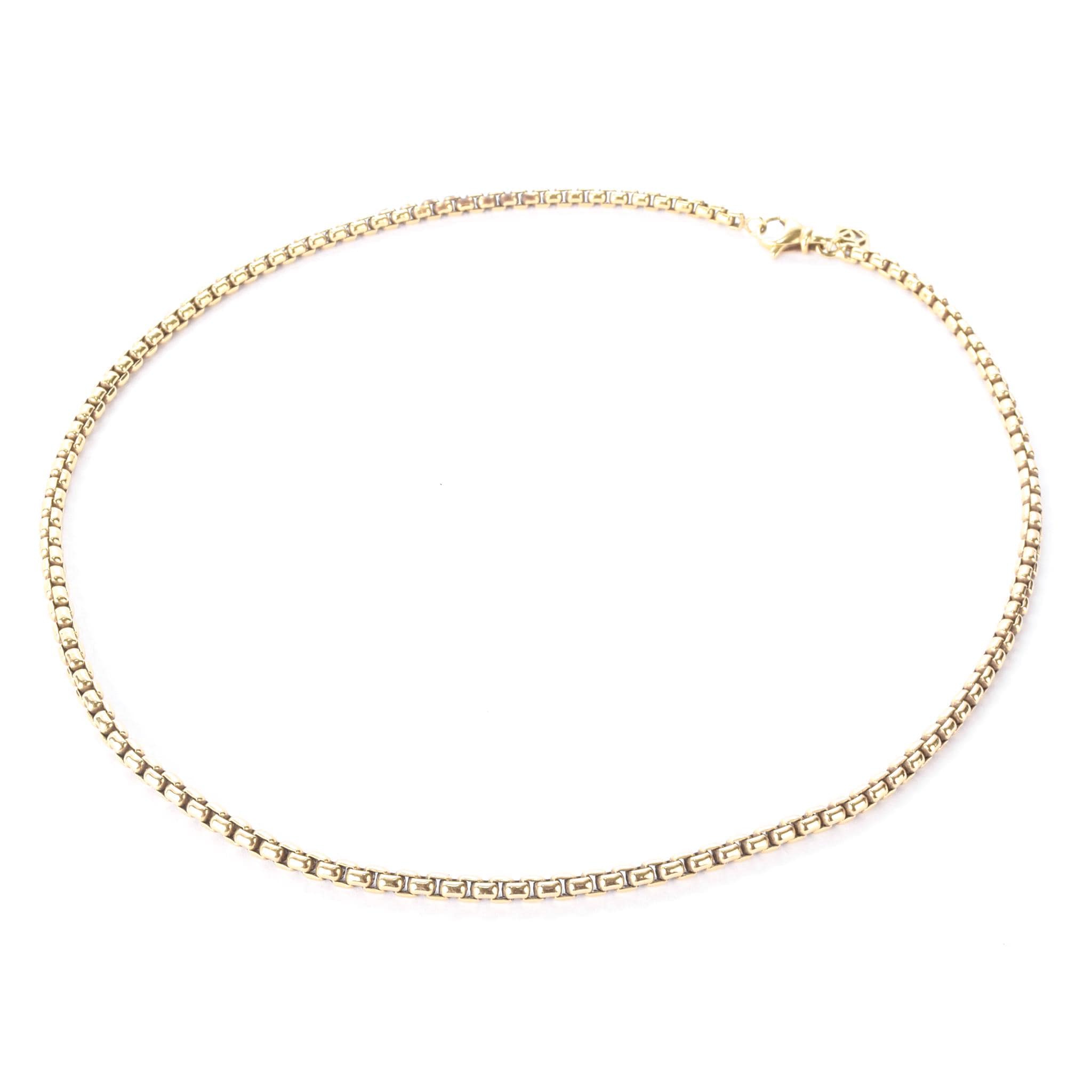 Vintage David Yurman 3.2mm 18K Gold Box Chain Necklace