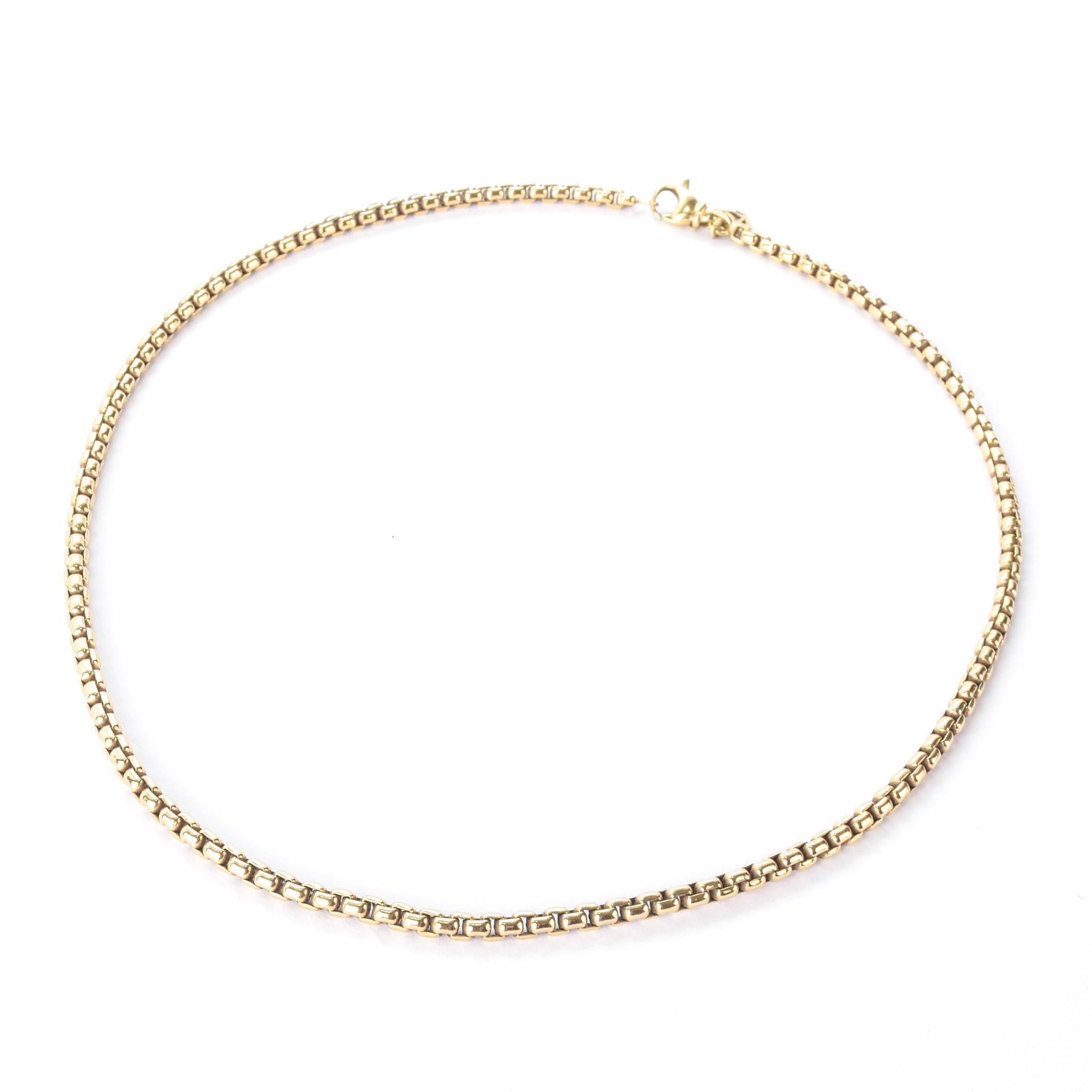 Vintage David Yurman 3.2mm 18K Gold Box Chain Necklace