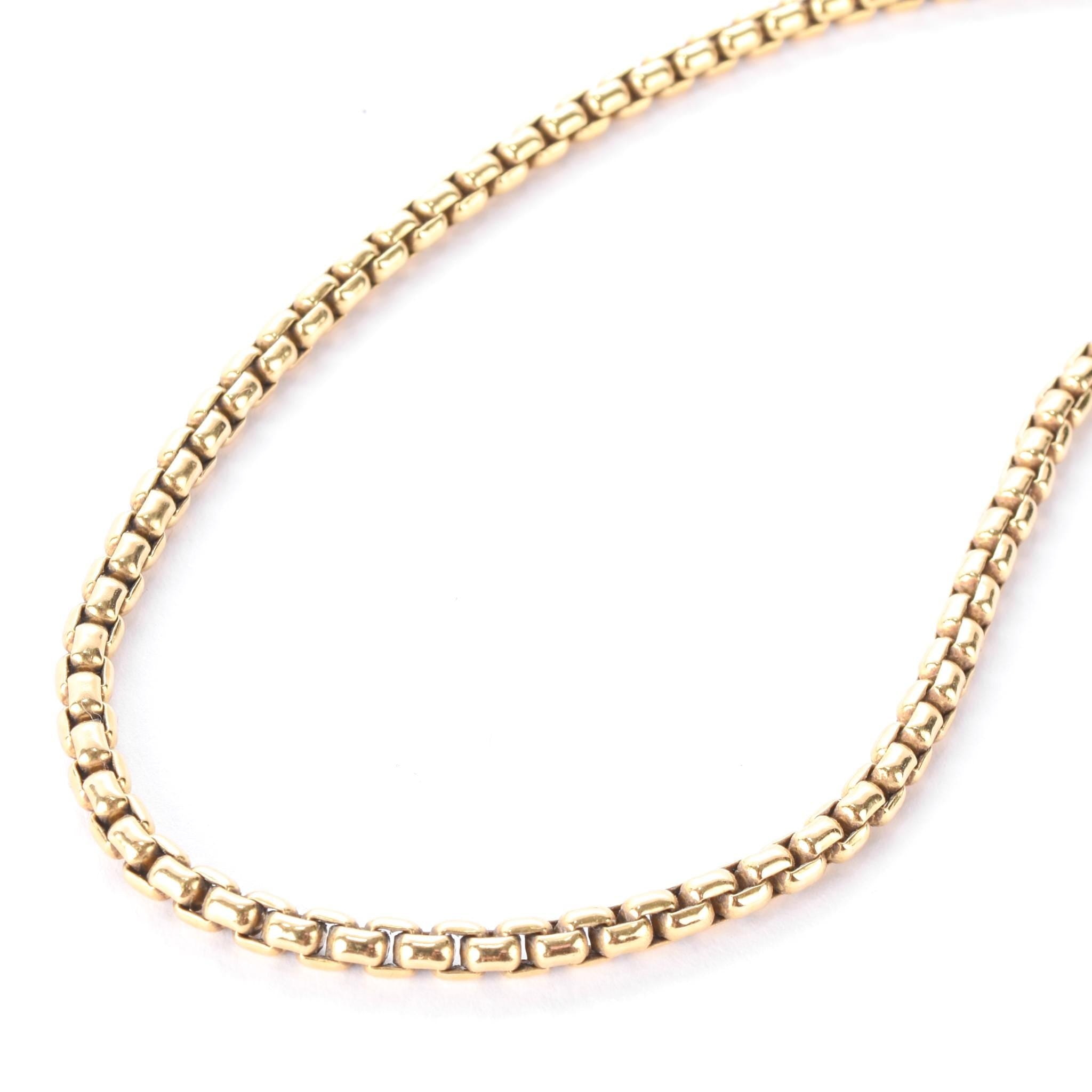 Vintage David Yurman 3.2mm 18K Gold Box Chain Necklace