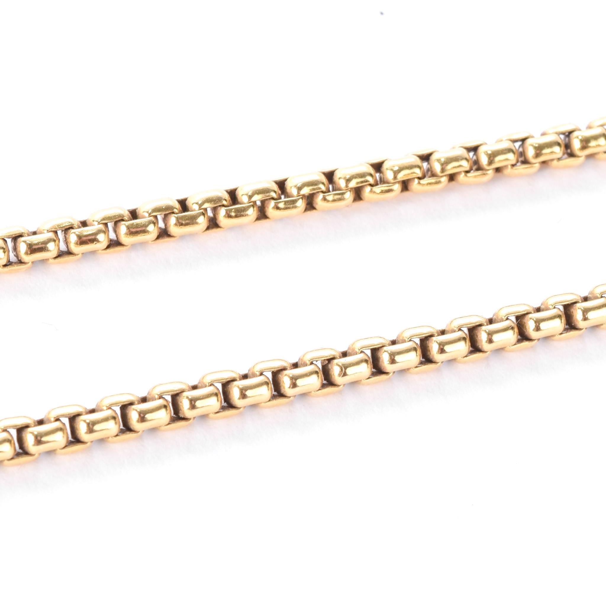 Vintage David Yurman 3.2mm 18K Gold Box Chain Necklace