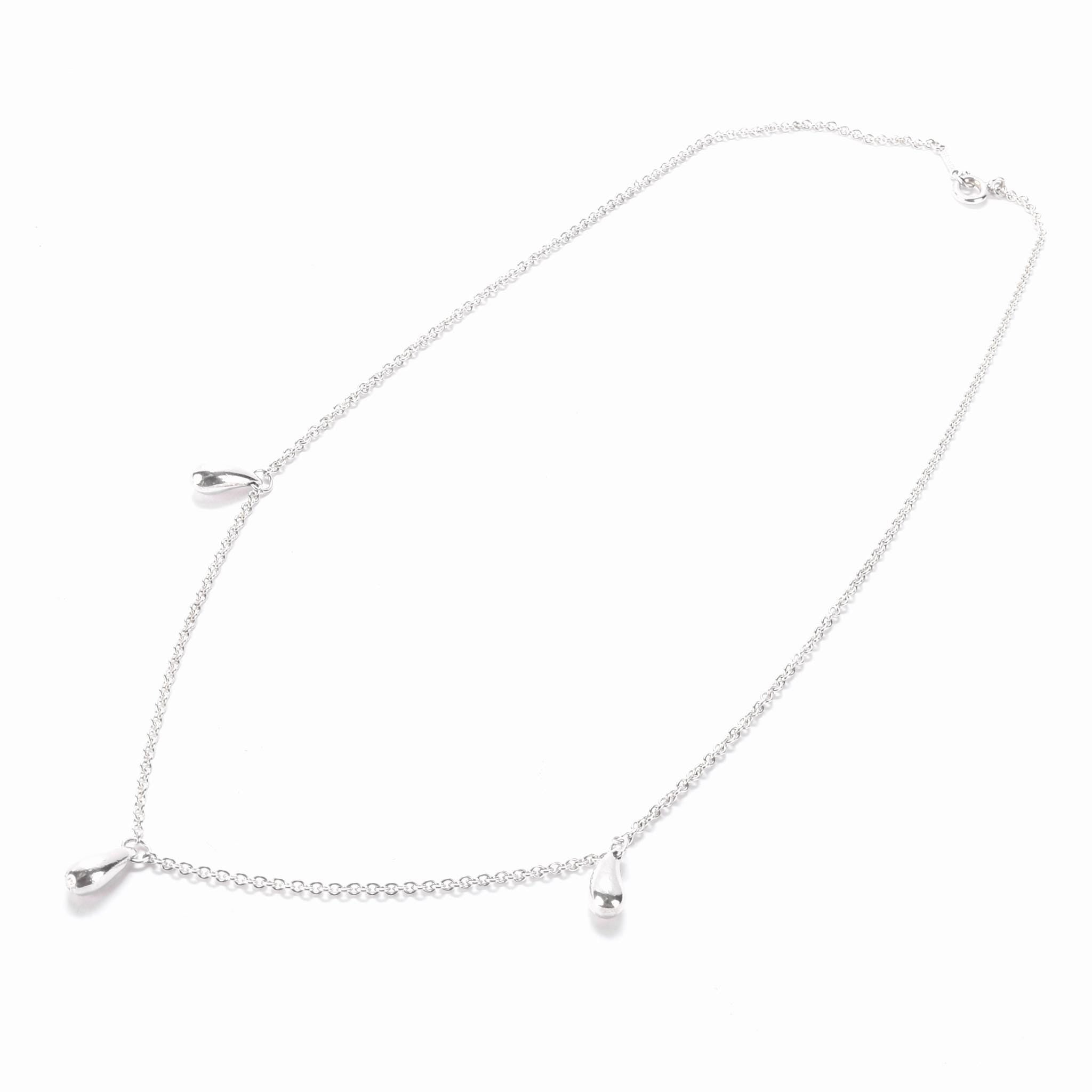 Vintage Tiffany & Co. Elsa Peretti Sterling Silver Three Teardrop Necklace