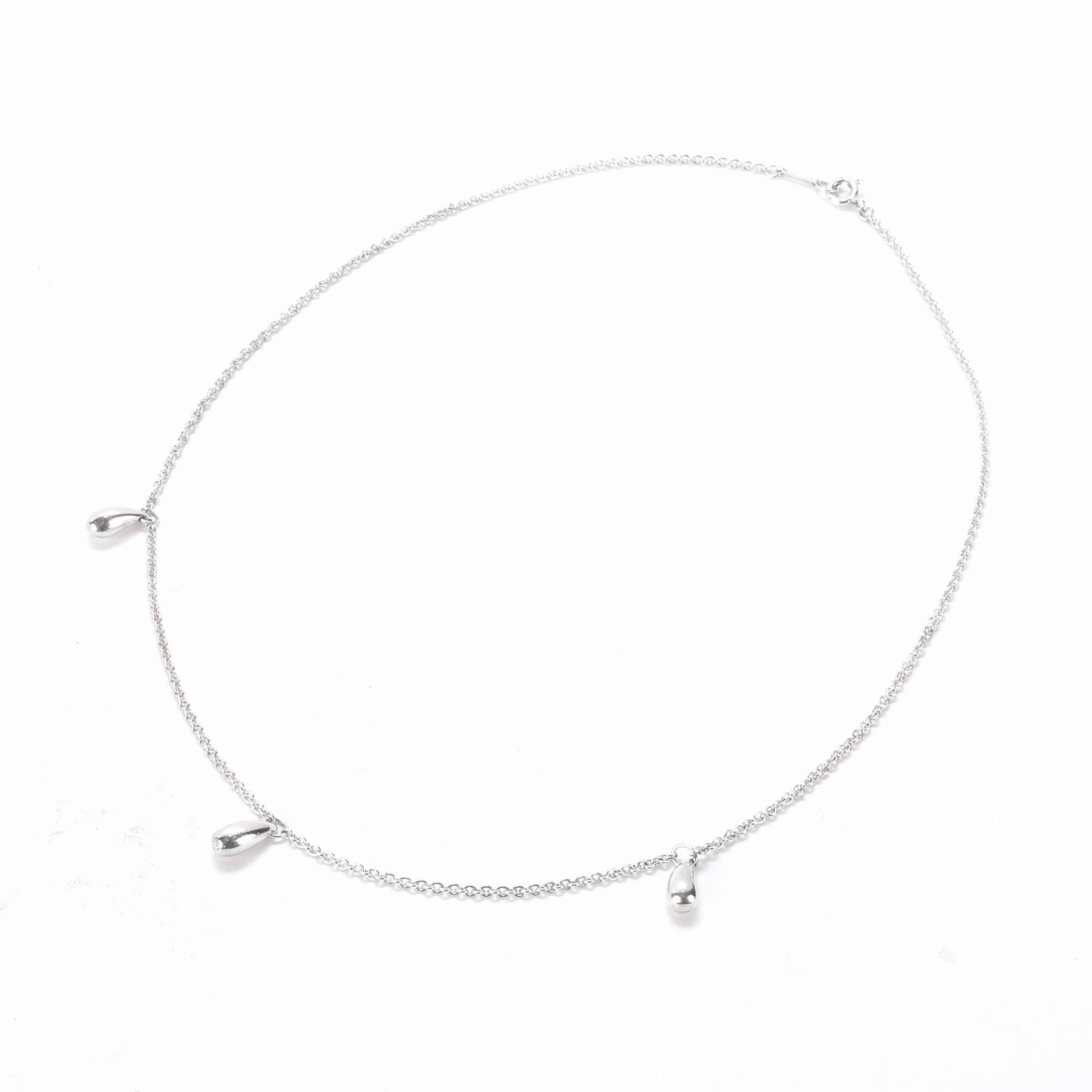 Vintage Tiffany & Co. Elsa Peretti Sterling Silver Three Teardrop Necklace