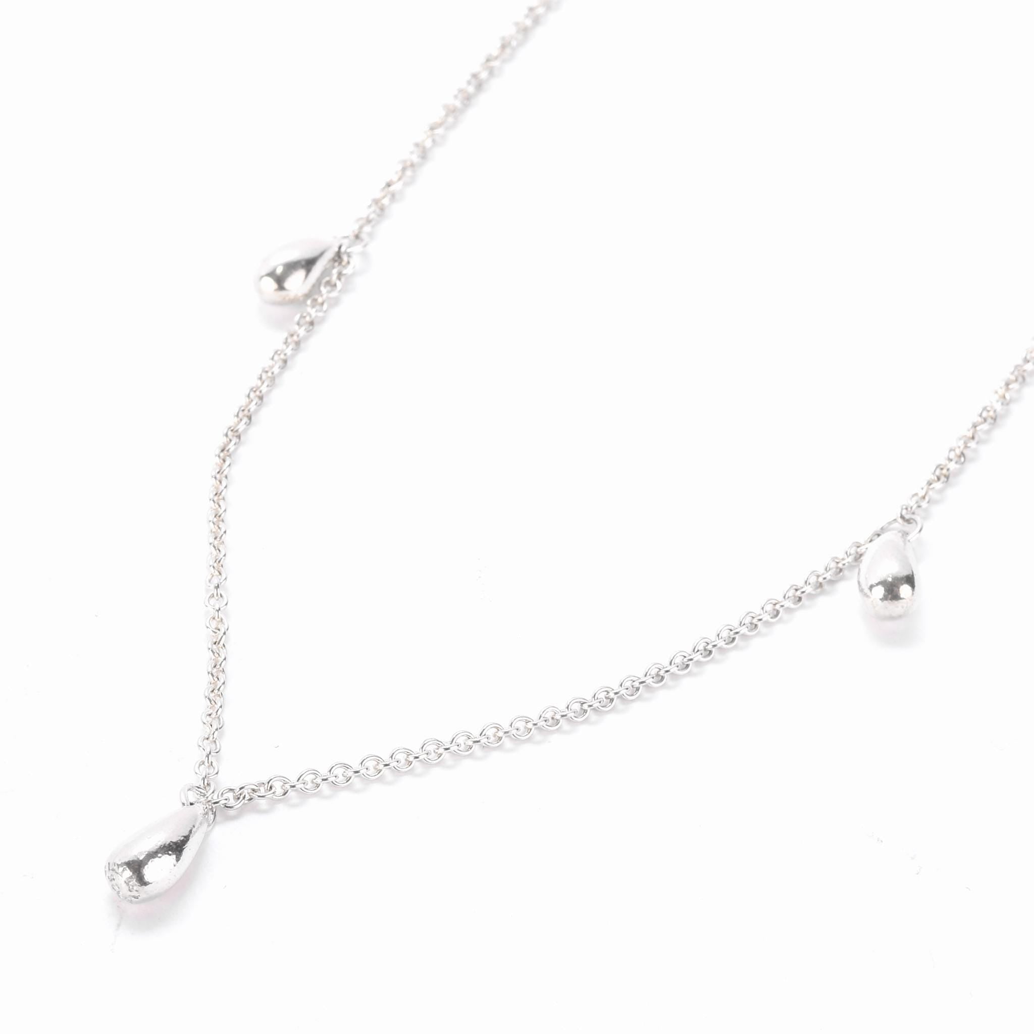 Vintage Tiffany & Co. Elsa Peretti Sterling Silver Three Teardrop Necklace
