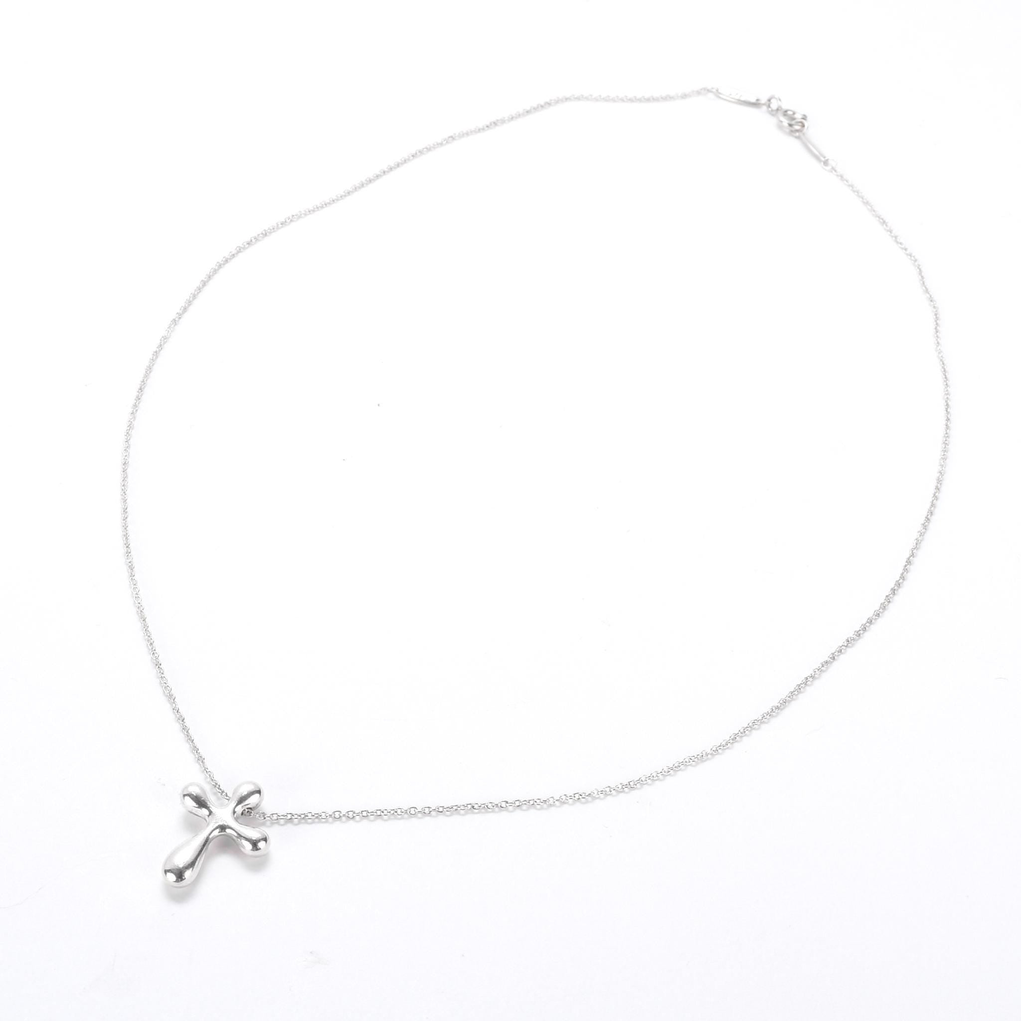 Vintage Tiffany & Co. Elsa Peretti Sterling Silver Cross Necklace