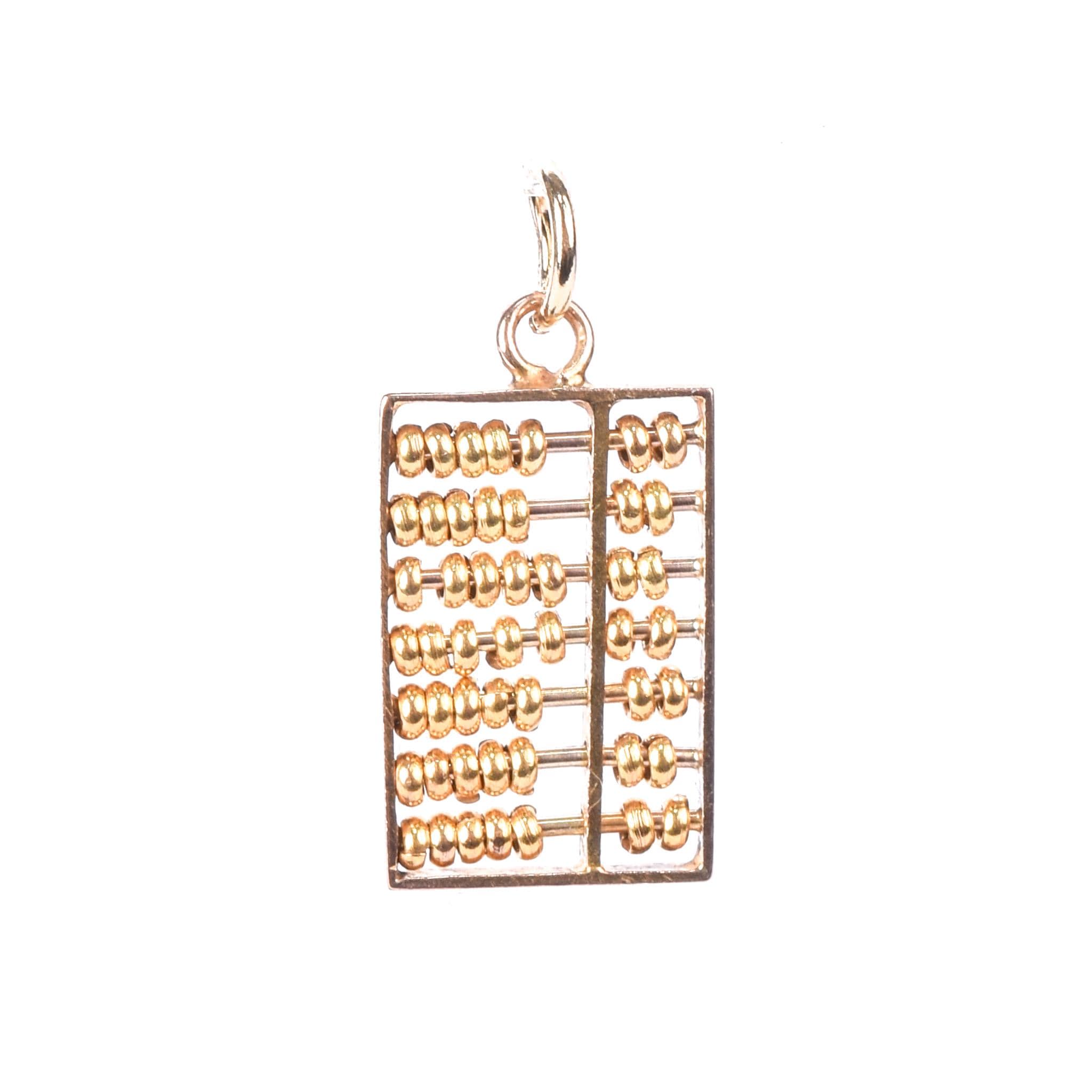 14K Gold Movable Abacus Pendant/Charm