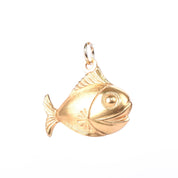 18K Gold Smiling Fish Pendant/Charm