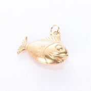 18K Gold Smiling Fish Pendant/Charm