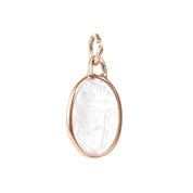 14K Gold & Carved Quartz Scarab Pendant