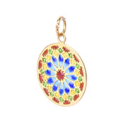 18K Gold French Plique A Jour Enamel Window Pendant
