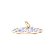 18K Gold French Plique A Jour Enamel Window Pendant