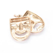 14K Gold Two-Piece Comedy & Drama Theatre Mask Pendant