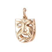 14K Gold Two-Piece Comedy & Drama Theatre Mask Pendant