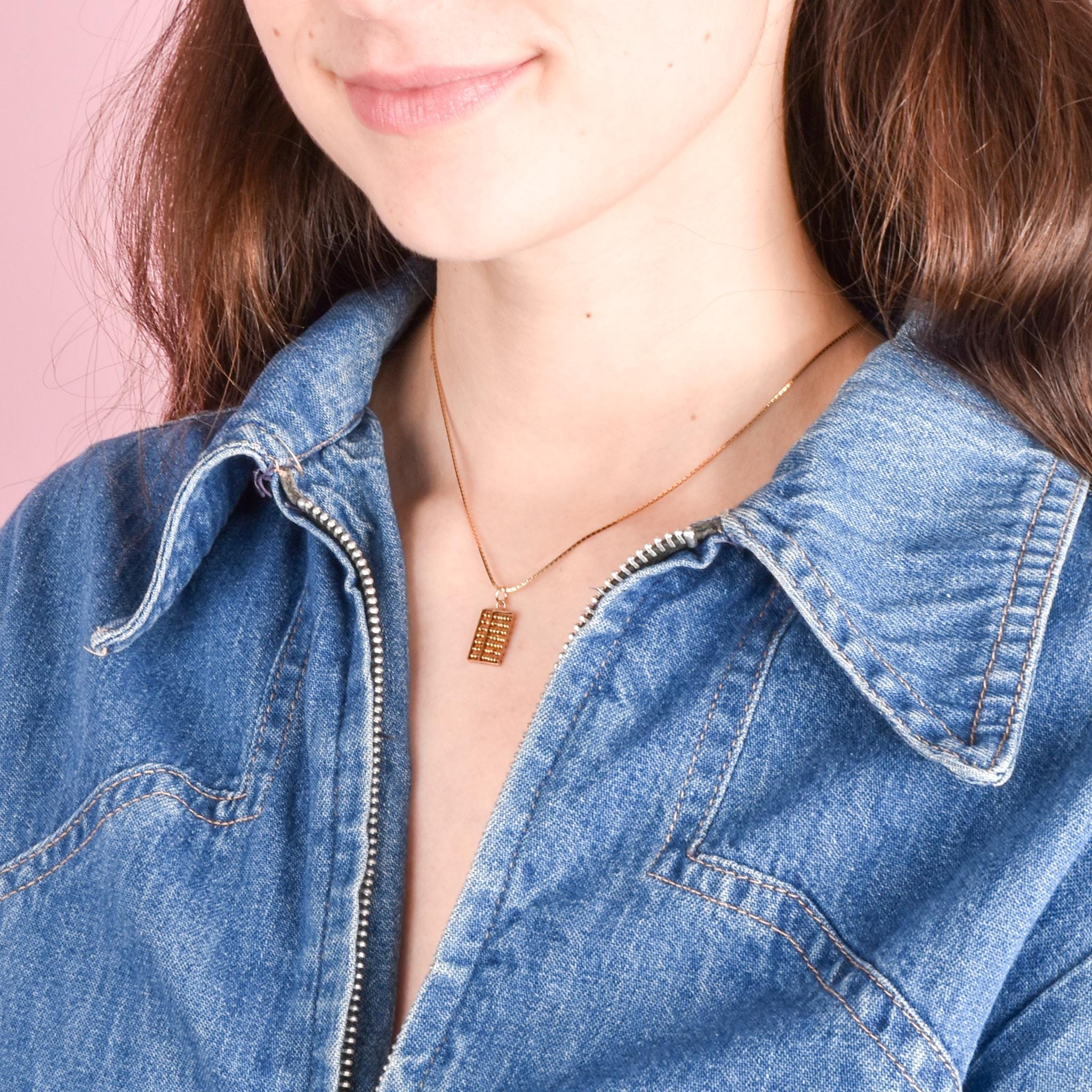 14K Gold Movable Abacus Pendant/Charm