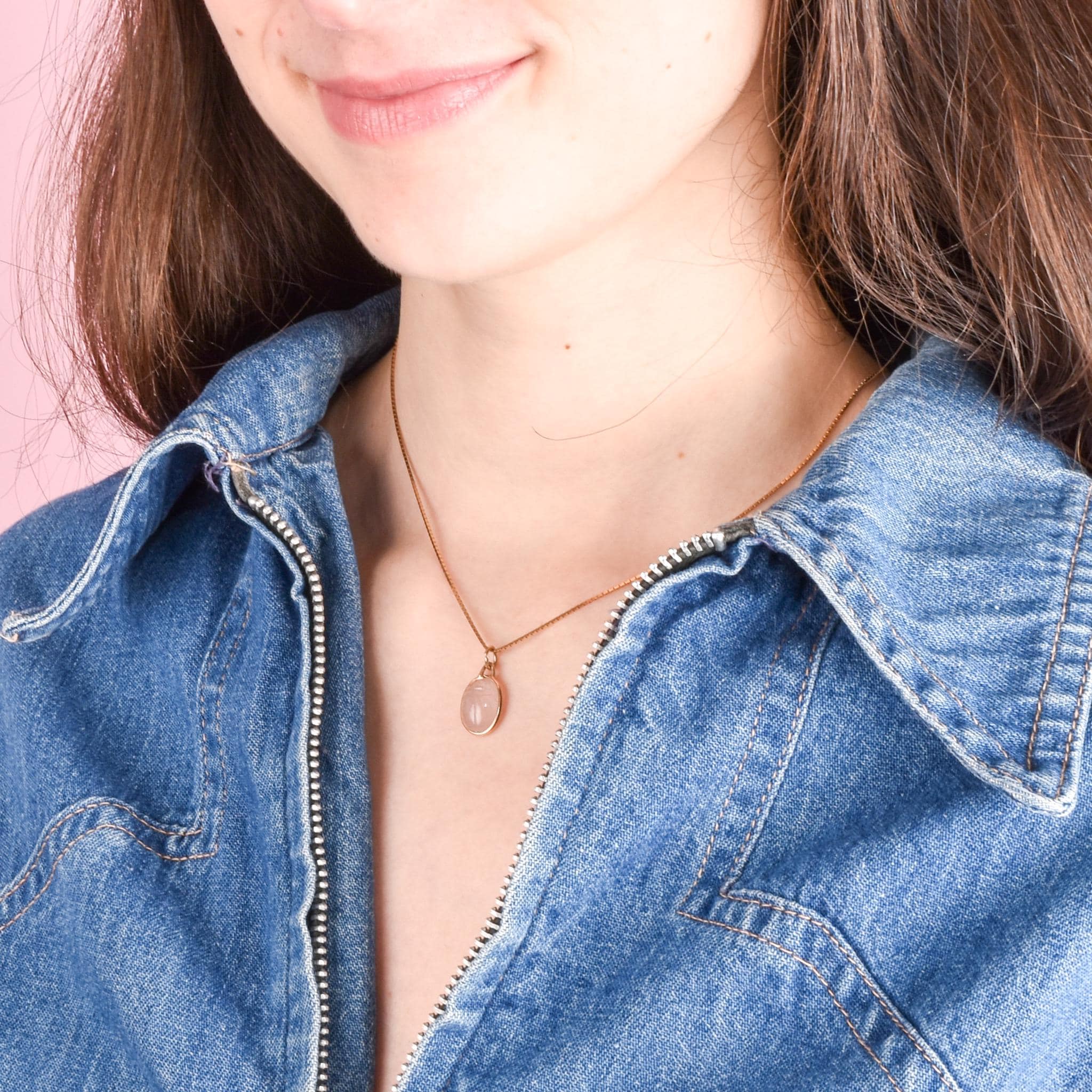 14K Gold & Carved Quartz Scarab Pendant