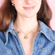 14K Gold Two-Piece Comedy & Drama Theatre Mask Pendant