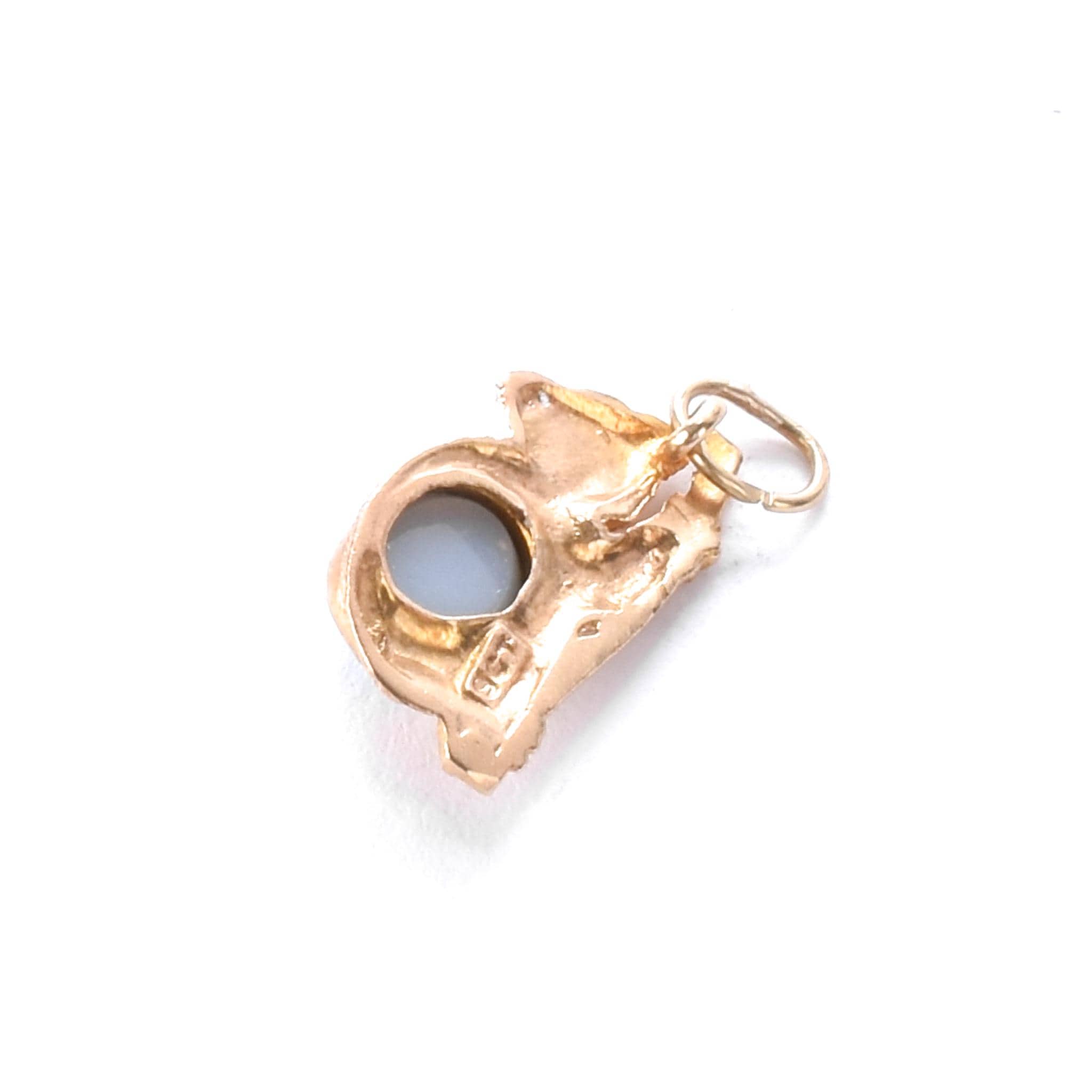 10K Gold Koala Pendant/Charm with Bright Blue Australian Opal