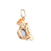 10K Gold Koala Pendant/Charm with Bright Blue Australian Opal