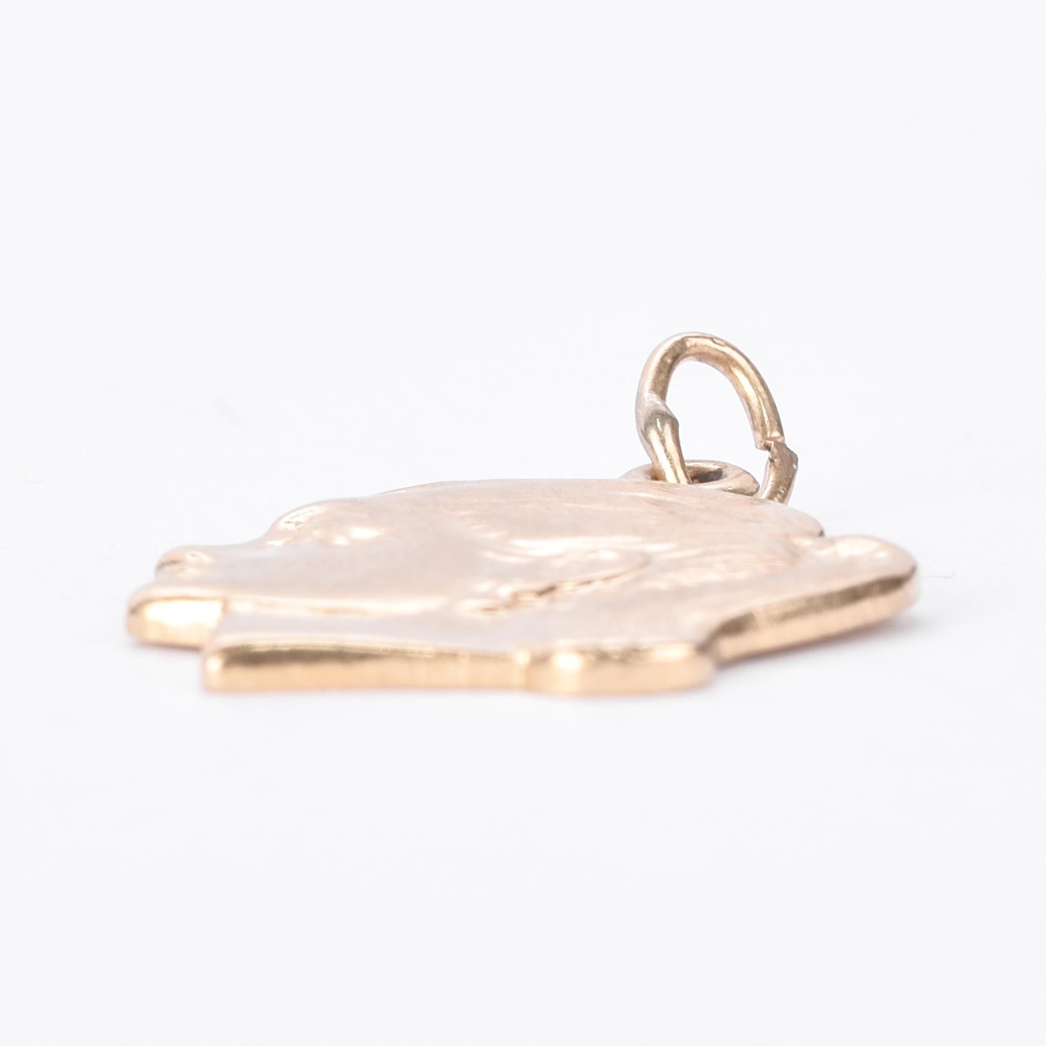 14K Gold Girl with Ponytail Profile Pendant