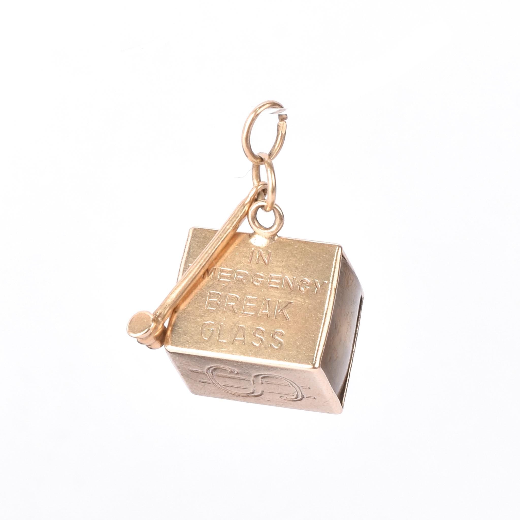 14K Gold "Mad Money" Emergency Dollar with Hammer Pendant