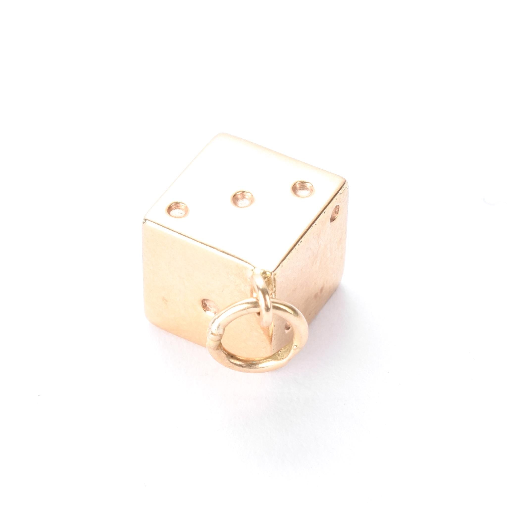 14K Gold Dice Pendant/Charm