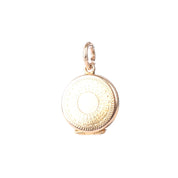 10K Gold Miniature Sun-Etched Locket Charm