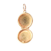 10K Gold Miniature Sun-Etched Locket Charm