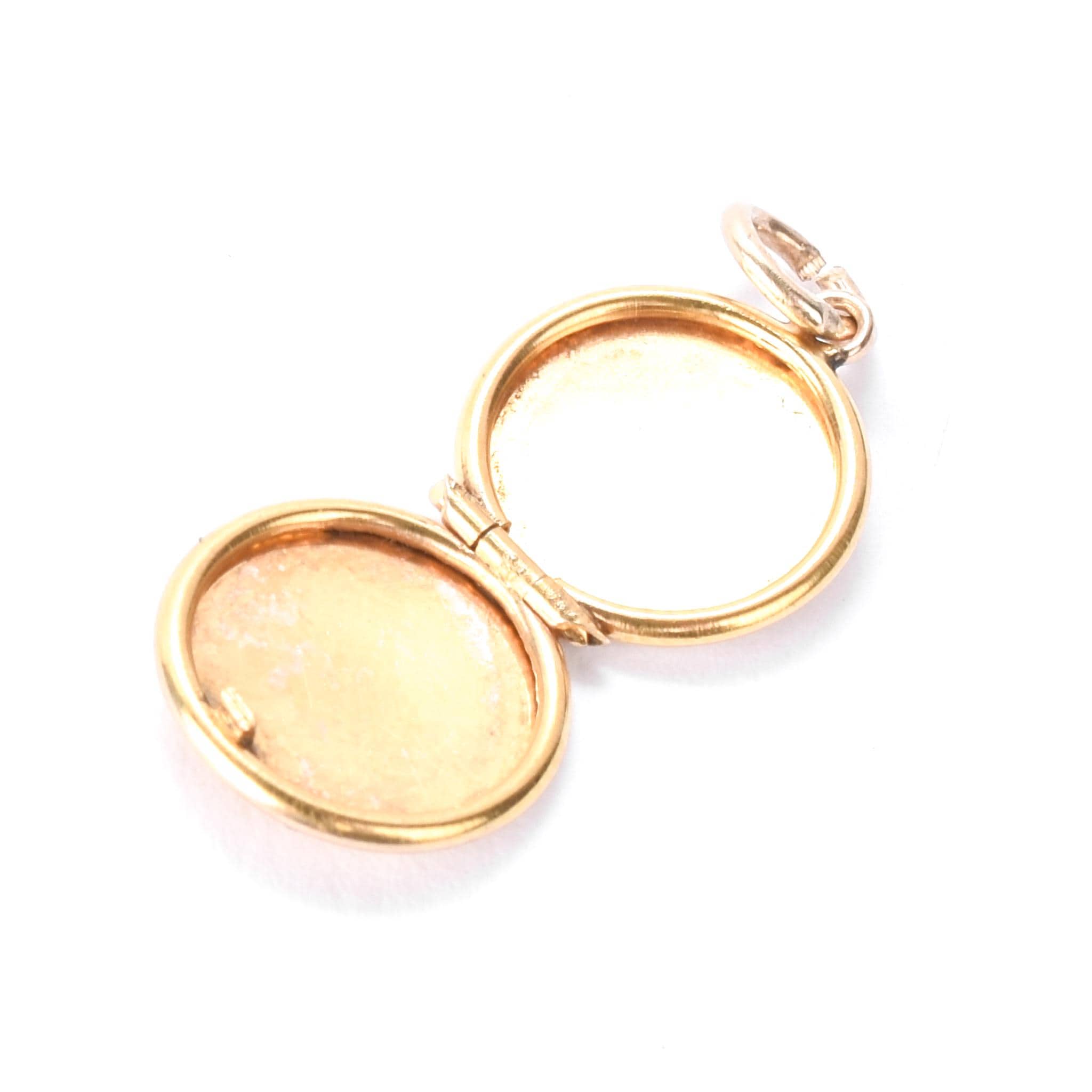 10K Gold Miniature Sun-Etched Locket Charm