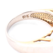 10K Gold Modernist Blue and Clear Topaz Ring