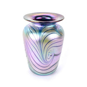 Signed 2002 Blown Art Glass Iridescent Vase