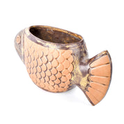 1970s David Stewart Lions Valley Fish Ceramic Planter Pot