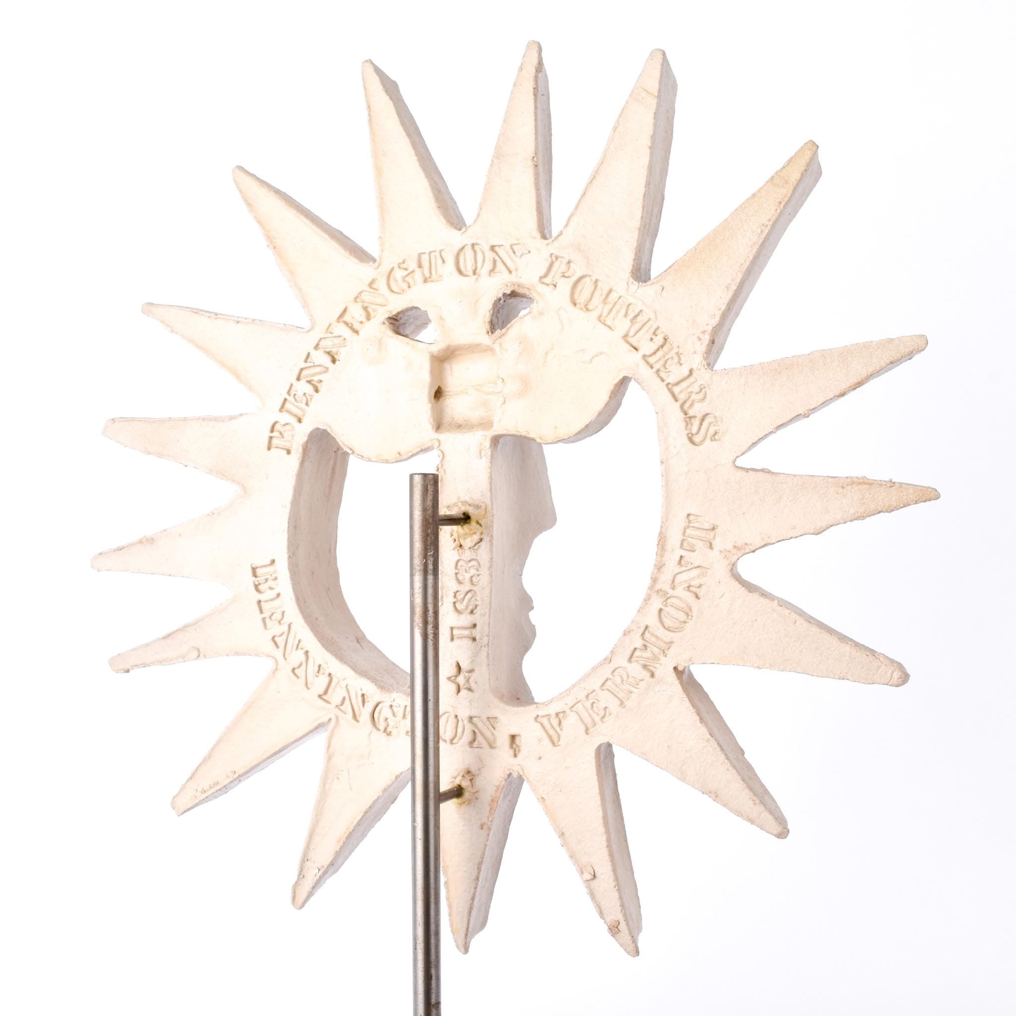 1970-80s Bennington Pottery Sun Sculpture on Stand by David Gil