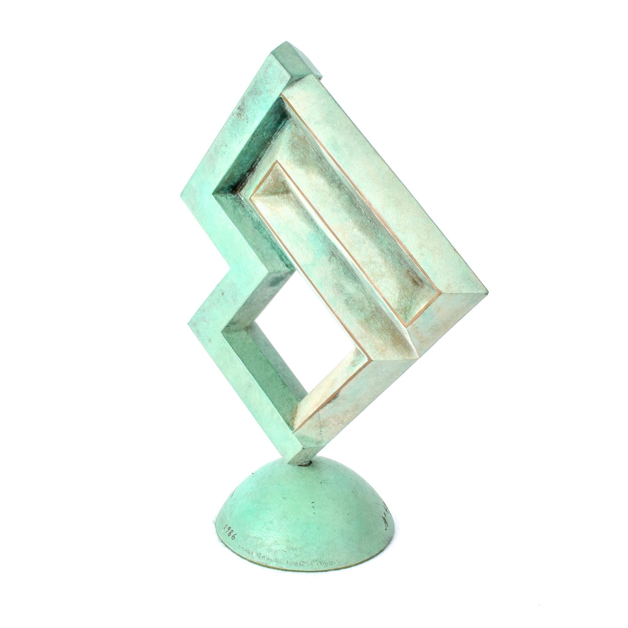 1986 Signed "Reposeful Wind" Bronze Sculpture by Bismarck Victoria