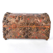 Vintage c. 1820 Venetian Japanese Style Leather Bound Jewelry Box