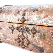 Vintage c. 1820 Venetian Japanese Style Leather Bound Jewelry Box