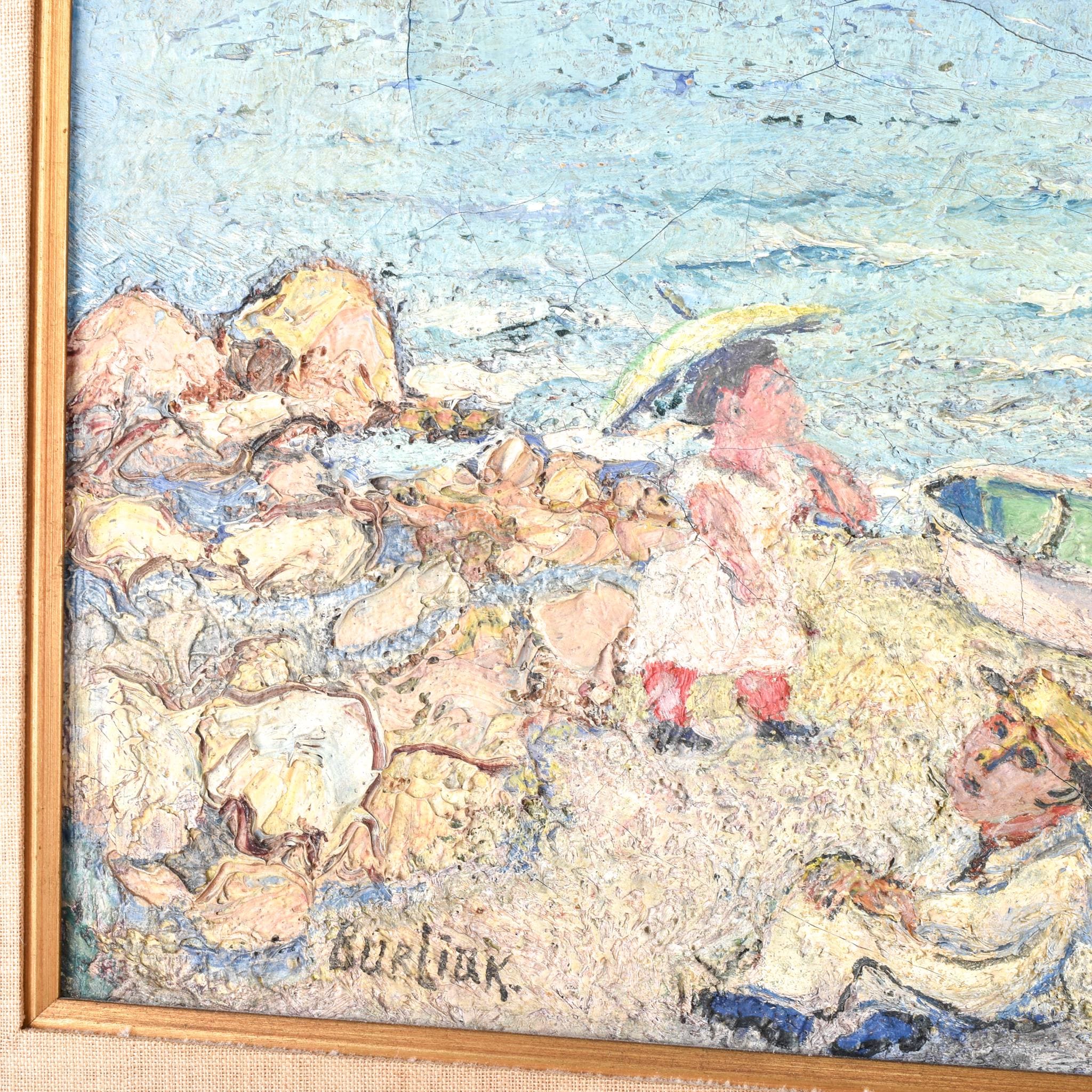 David Burliuk Unknown Title Original Oil Painting