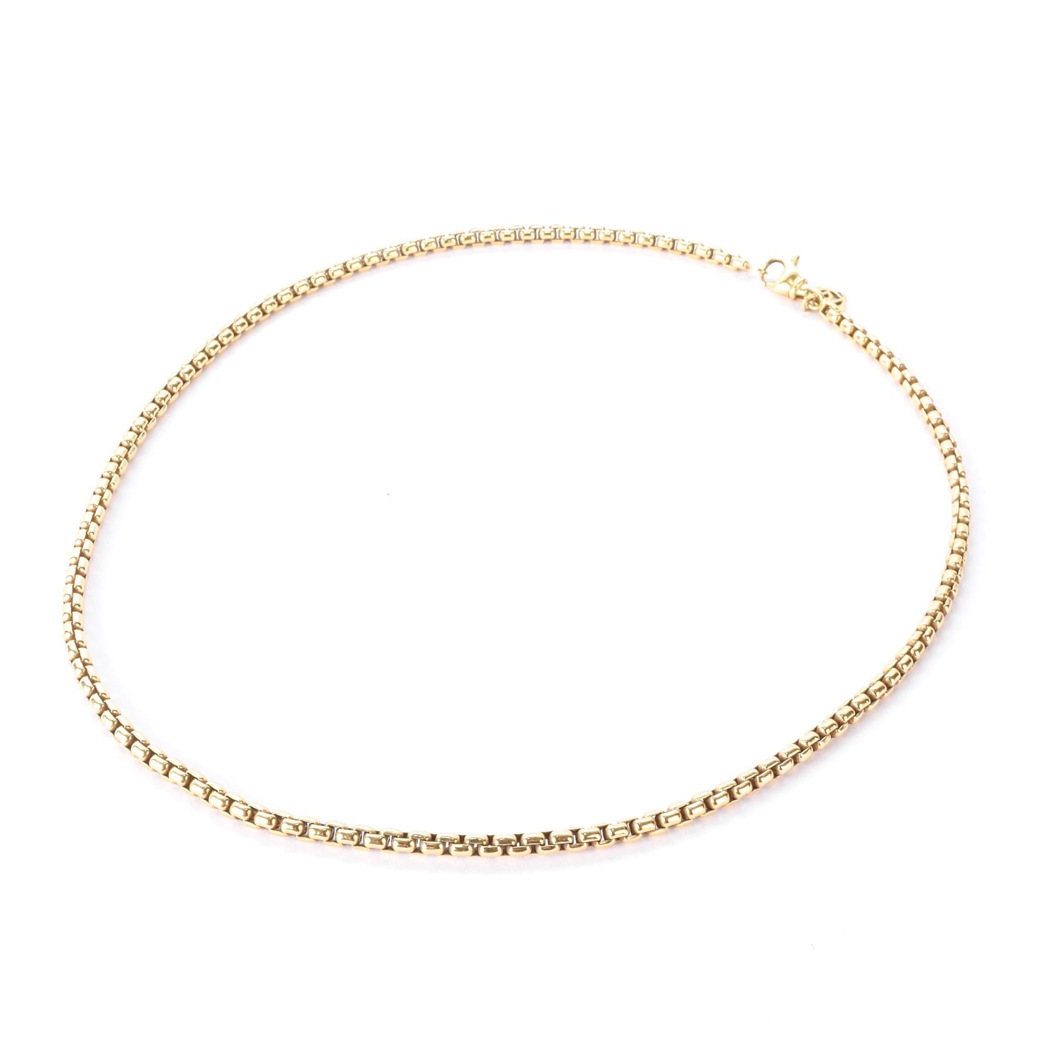 Vintage David Yurman 3.2mm 18K Gold Box Chain Necklace
