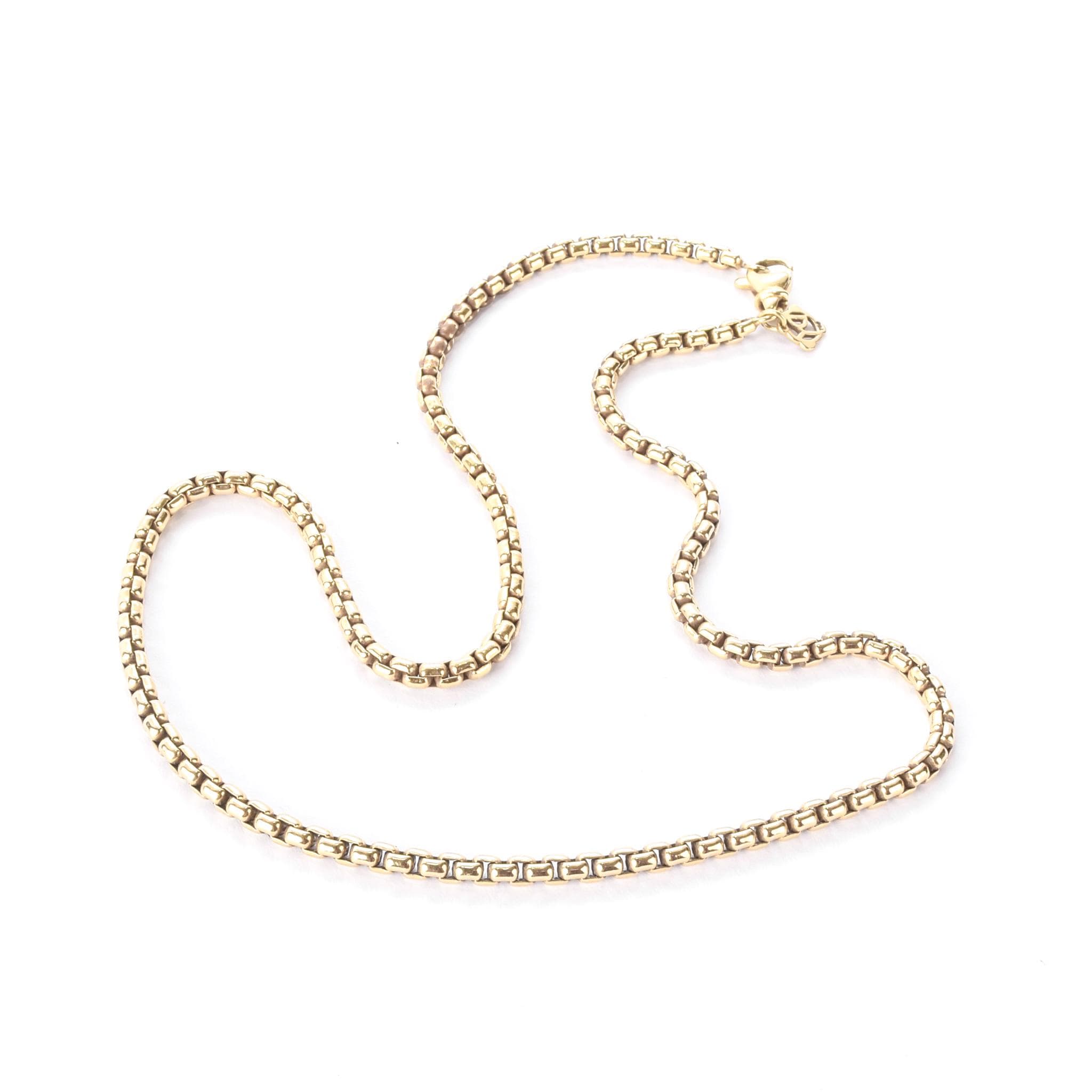 Vintage David Yurman 3.2mm 18K Gold Box Chain Necklace