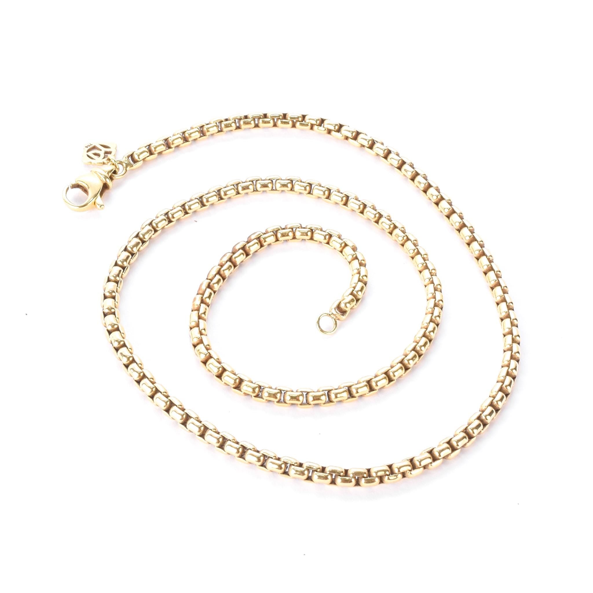 Vintage David Yurman 3.2mm 18K Gold Box Chain Necklace
