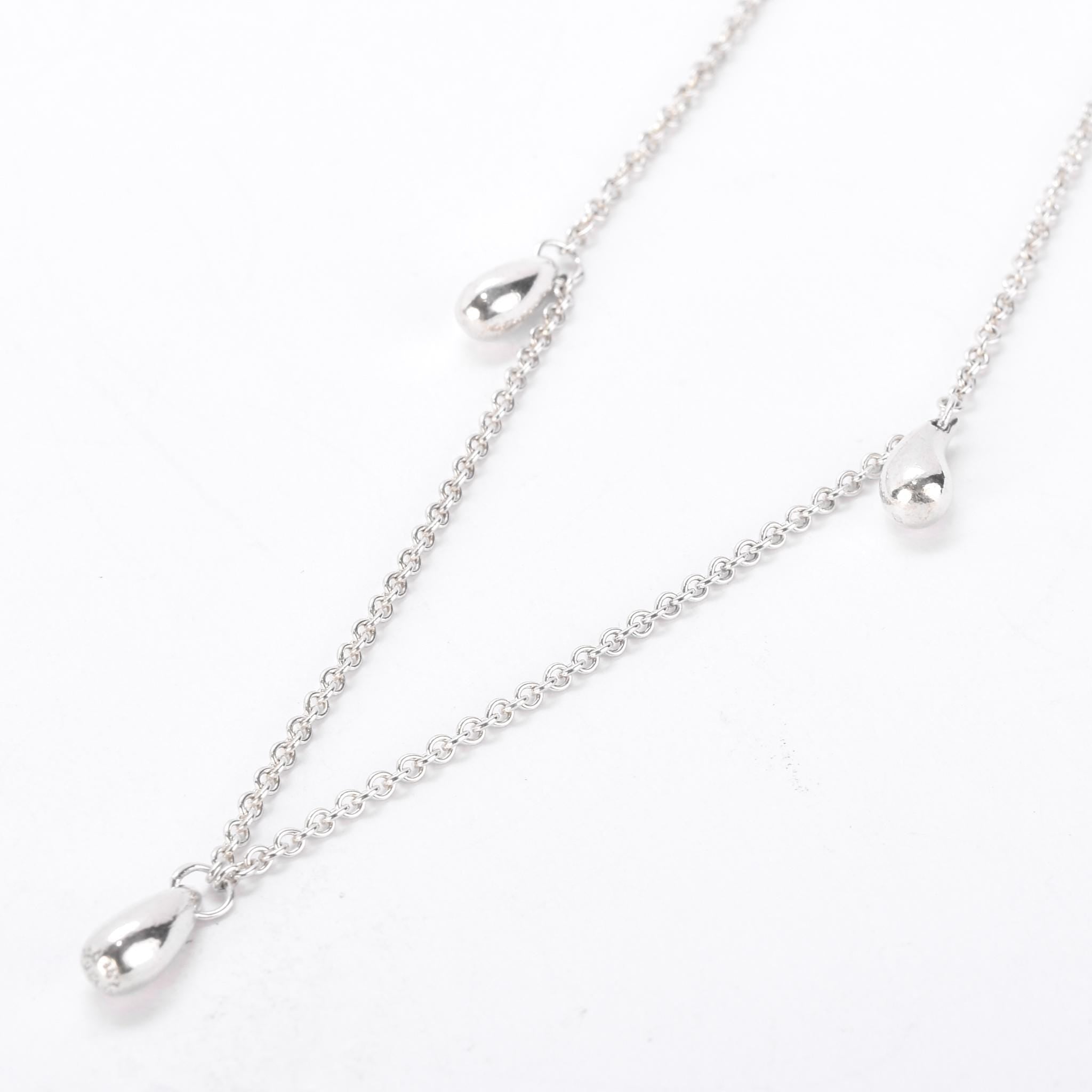 Vintage Tiffany & Co. Elsa Peretti Sterling Silver Three Teardrop Necklace