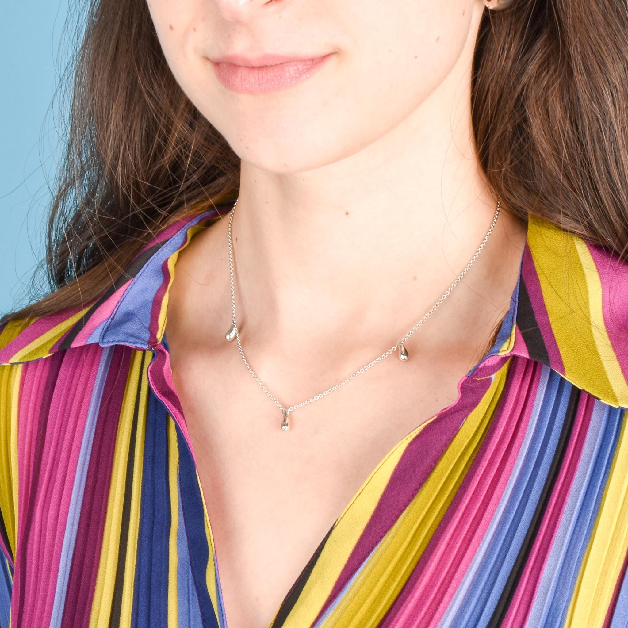 Vintage Tiffany & Co. Elsa Peretti Sterling Silver Three Teardrop Necklace