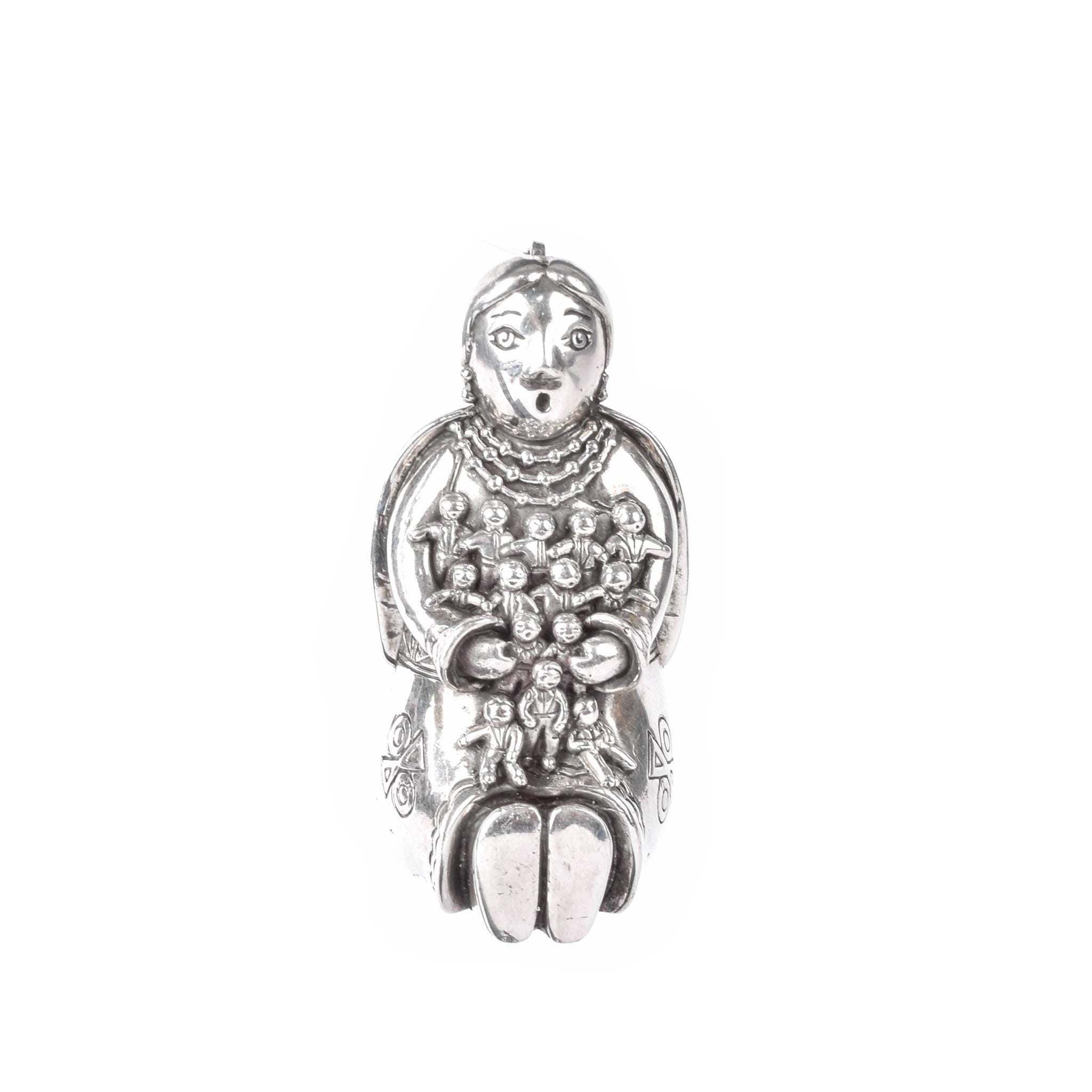 Sterling Silver Native American Storyteller Pendant/Brooch