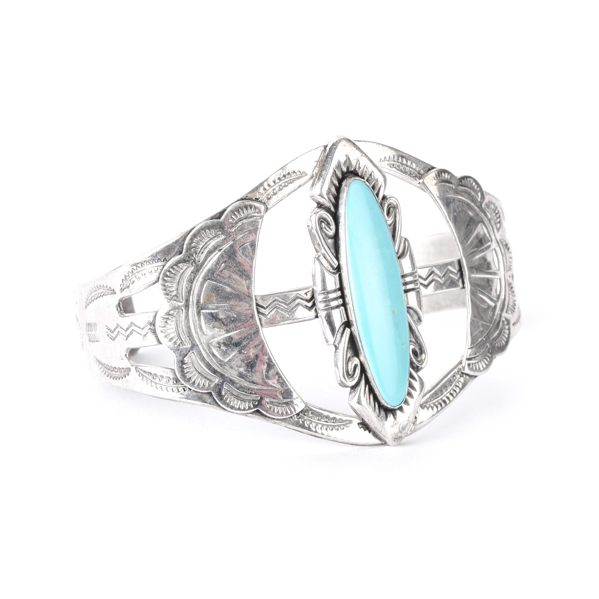 Bell Trading Najavo Sterling Silver and Turquoise Cuff Bracelet
