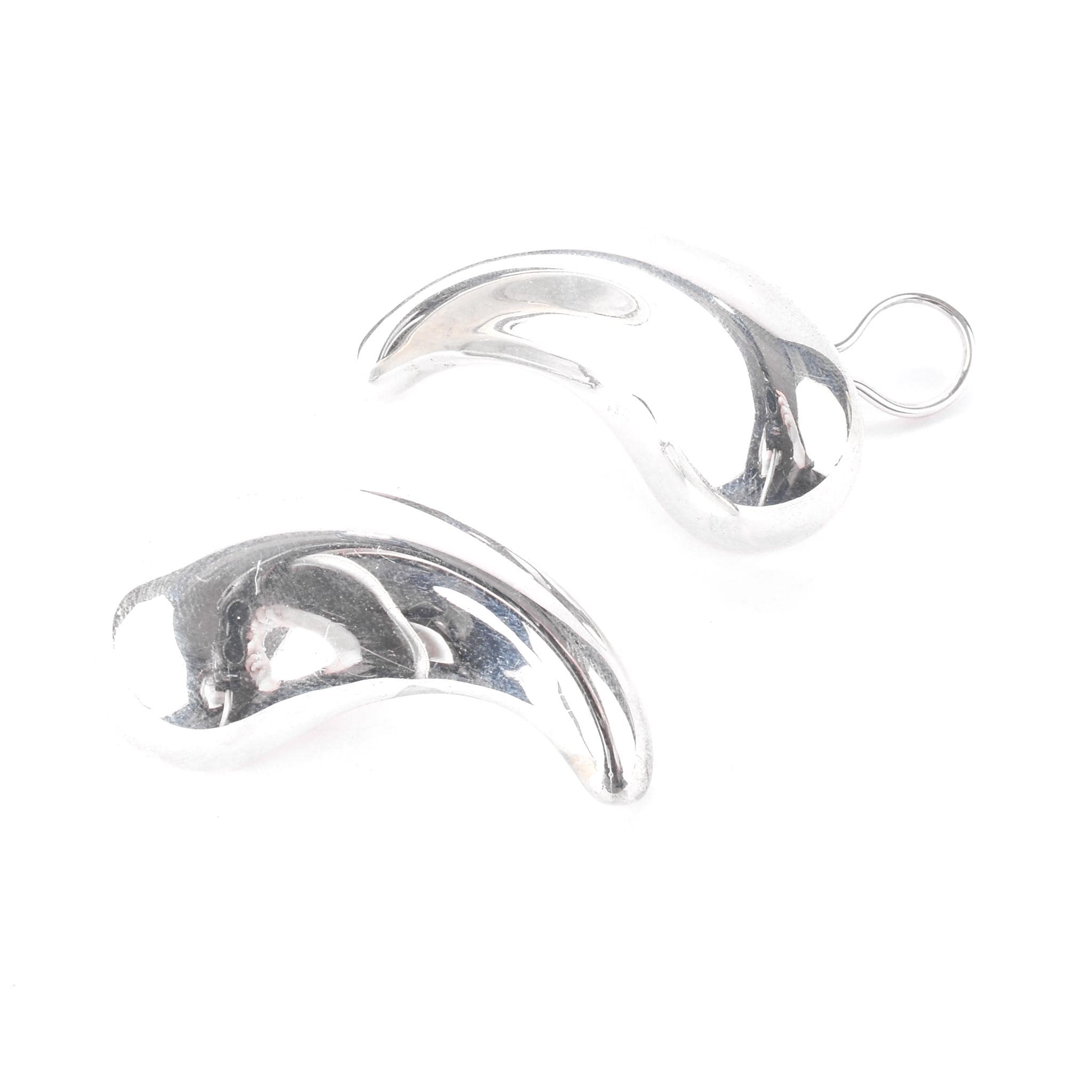 Vintage Tiffany & Co. Elsa Peretti Sterling Silver Large Comma Clip-On Earrings