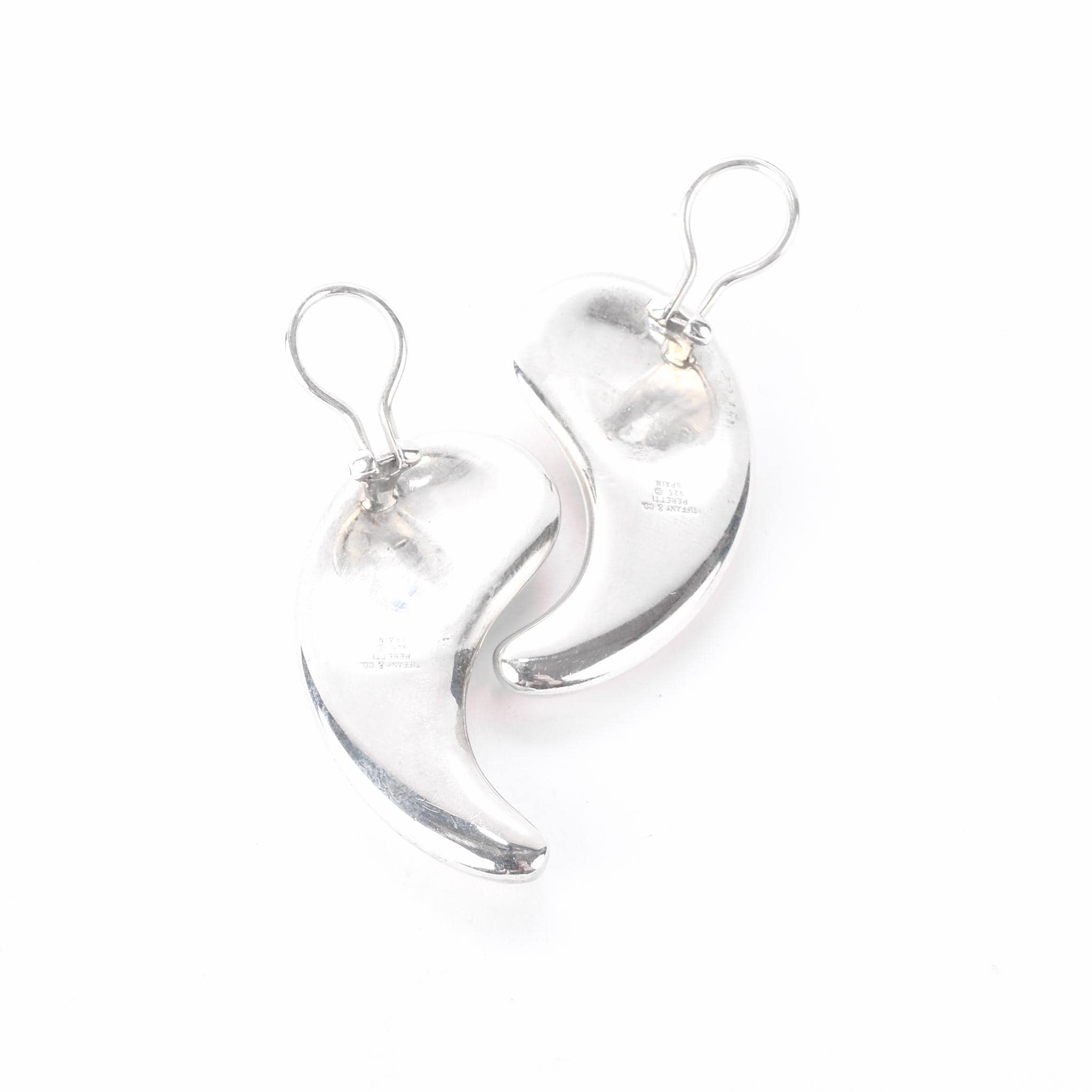 Vintage Tiffany & Co. Elsa Peretti Sterling Silver Large Comma Clip-On Earrings