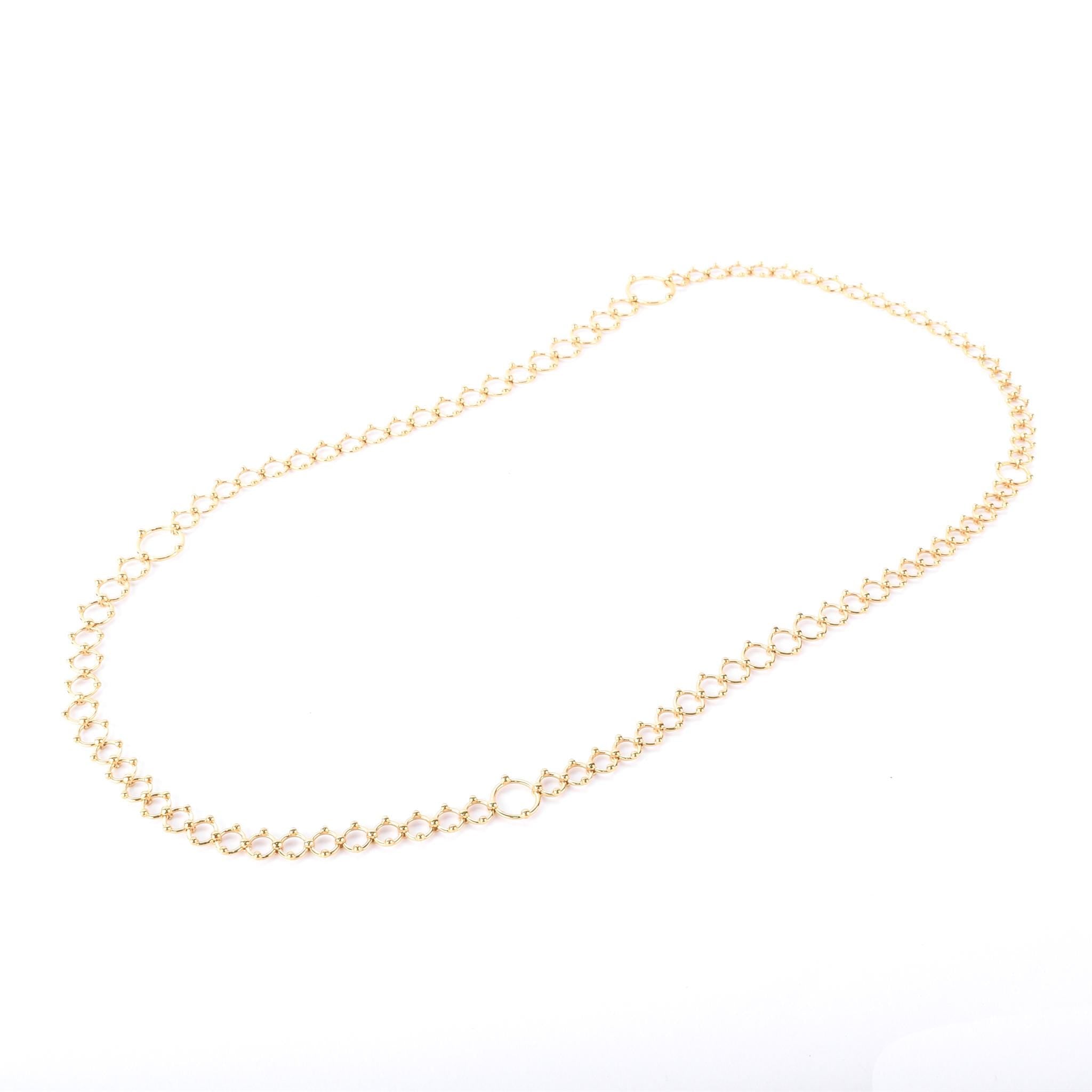 Tiffany & Co. 18K Gold Ring Links Long Necklace