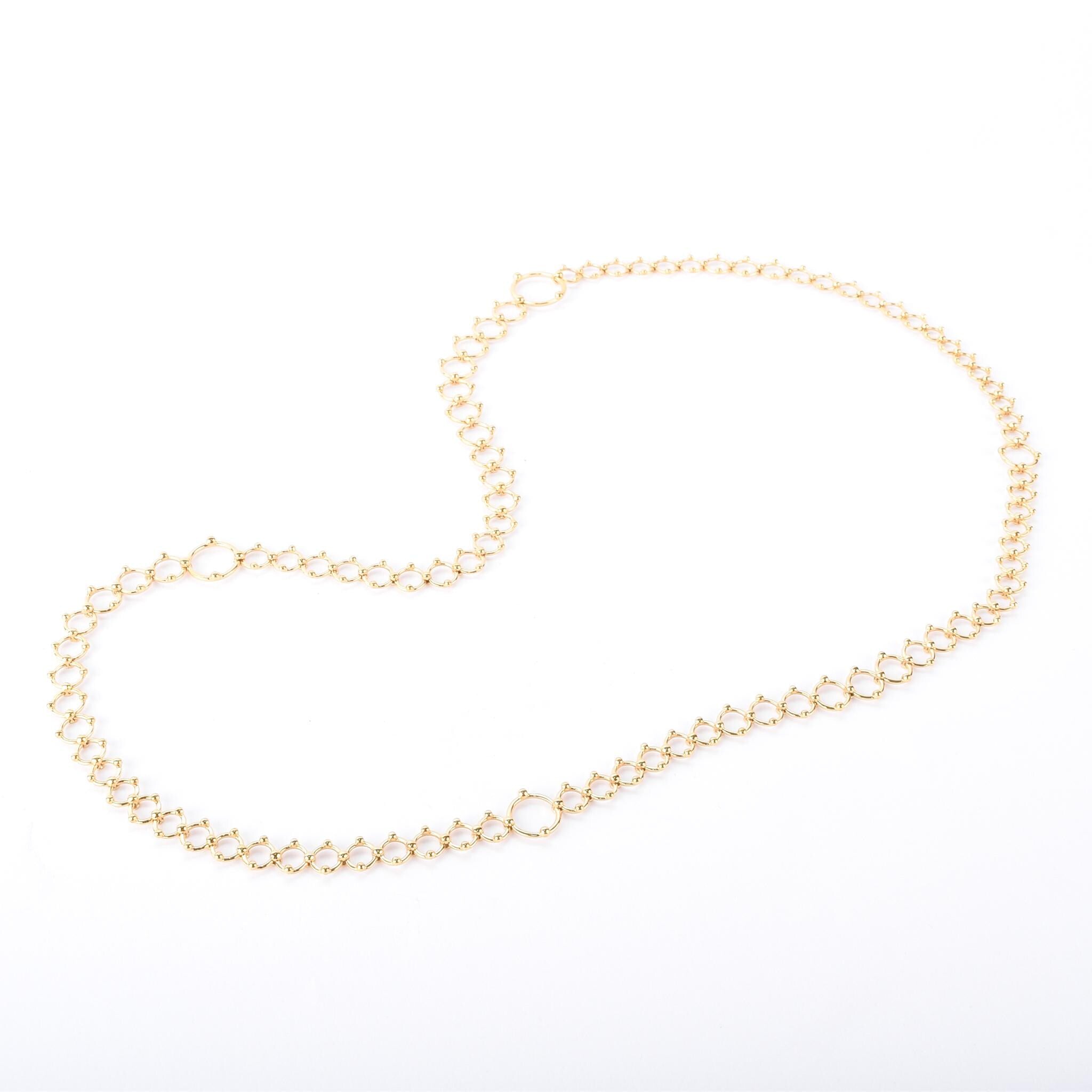 Tiffany & Co. 18K Gold Ring Links Long Necklace