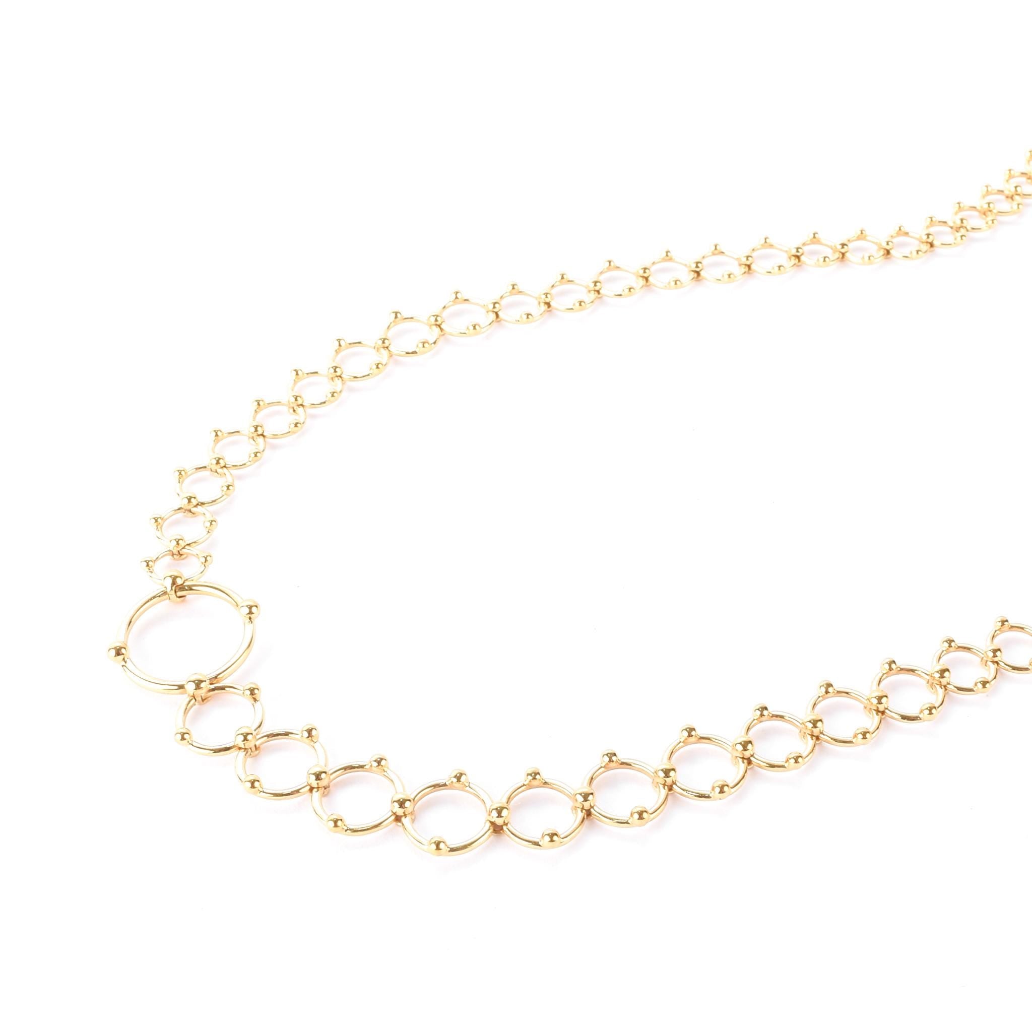 Tiffany & Co. 18K Gold Ring Links Long Necklace