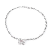 Vintage David Yurman Sterling Silver and Diamond Quatrefoil Pendant Necklace