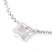 Vintage David Yurman Sterling Silver and Diamond Quatrefoil Pendant Necklace