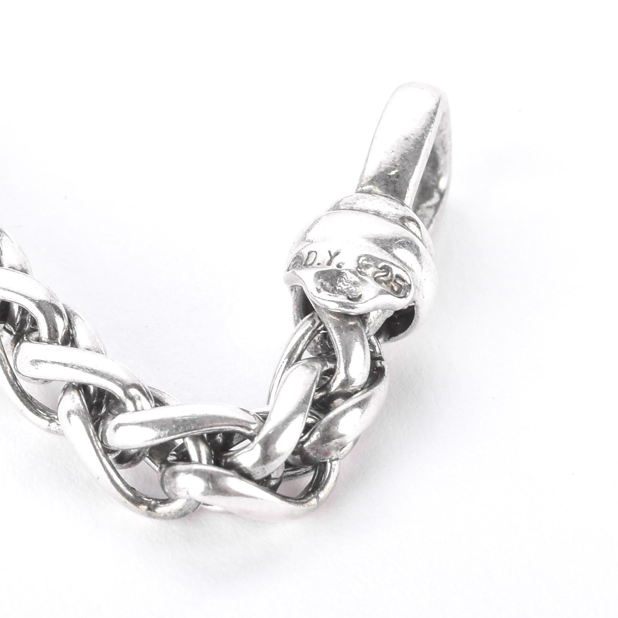 Vintage David Yurman Sterling Silver and Diamond Quatrefoil Pendant Necklace